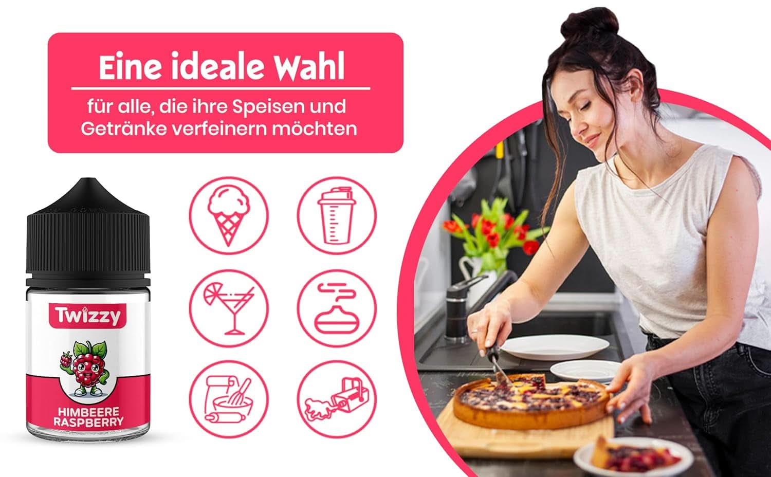 Twizzy, intensiver Himbeergeschmack, 60 Milliliter Arome Naty Shop