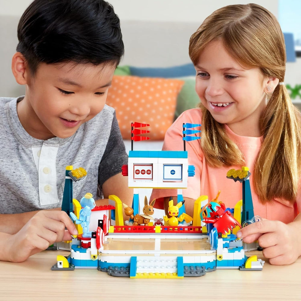 MEGA Pokémon-Actionfiguren-Bauspielzeug, 1101 Teile Trainingsarena, Kampfspiel und 5 bewegliche Figuren für Kinder, HWR82 Actionfiguren Naty Shop