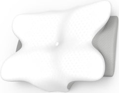 Pernă cervicală din spumă de memorie ergonomică pentru gât cu capac detașabil, lavabil, pentru somn ortopedic, dureri de gât și dureri abdominale (55X35X13 Cm) Perne ortopedice cervicale Naty Shop Gri StandardMărime 55X35X13/10Cm