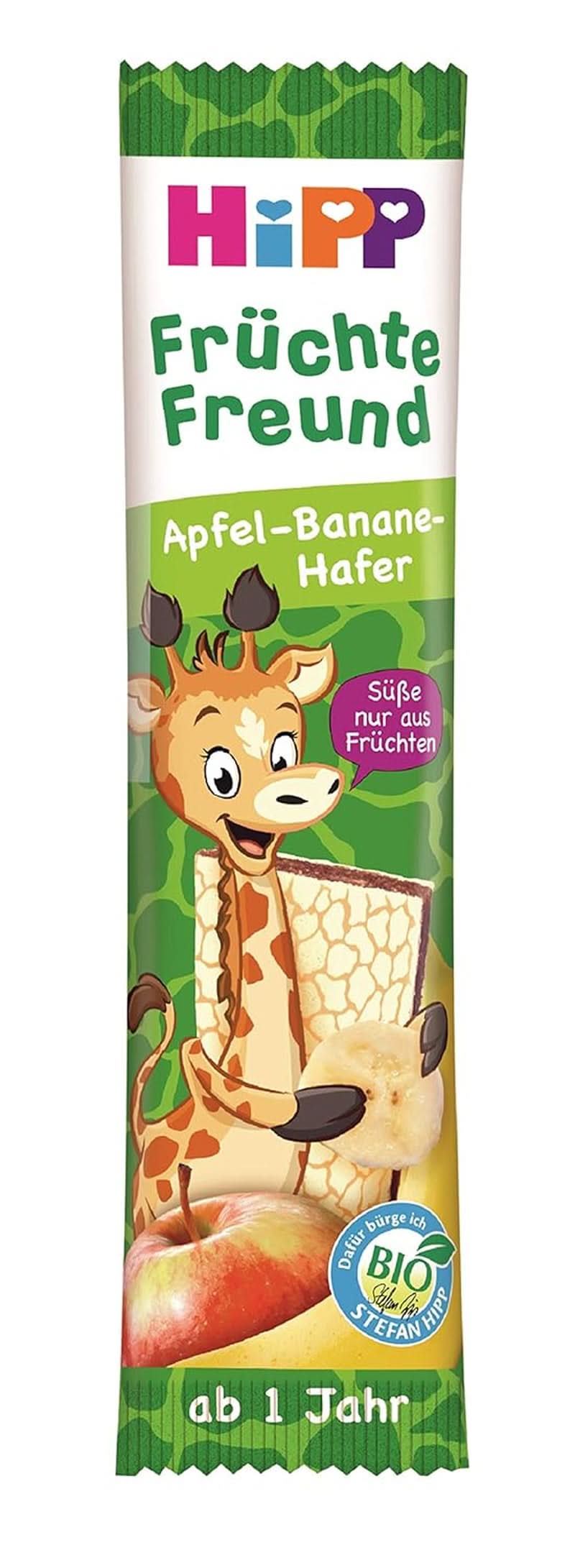 Bio-Riegel Hipp Fruit-Friend Leopard, Joghurt-Kirschen in Bananenpüree, 22 x 23g Mutter und Kind Naty Shop 22 x 23 Gramm Apfel-Bananen-Hafer