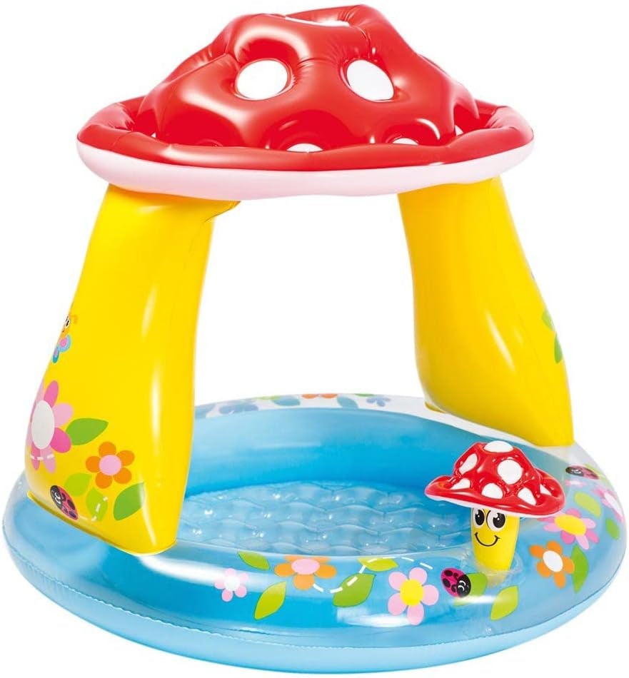 Intex 57114NP – Aufblasbarer Babypool, Pilz, Vinyl, Mehrfarbig, 102 x 89 ​​cm