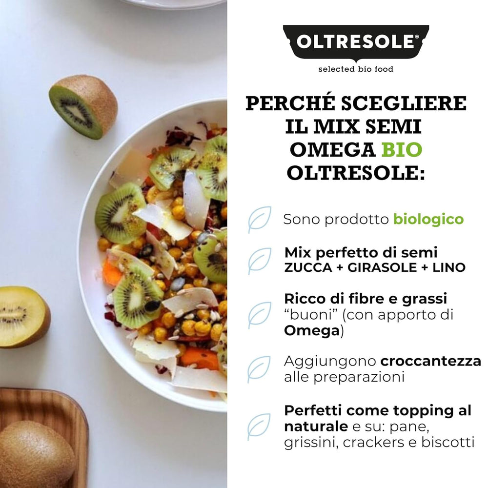 Bio-Omega-Samenmischung 3 kg (Mischung aus Kürbis-, Sonnenblumen- und Leinsamen), eine Mischung aus 3 ganzen rohen Ölsaaten, reich an Proteinen, Ballaststoffen und Omega-3-Fettsäuren