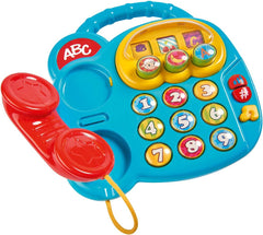 Simba 104010016 - Telefon colorat ABC, jucărie pentru copii, afișaj cu imagini rotative, melodie, telefon de joacă, telefon de învățare, cu sunete diferite, 20cm, abilități motorii, pentru copii mici, de la 6 luni Jucarii Bebe Naty Shop Titlu implicit