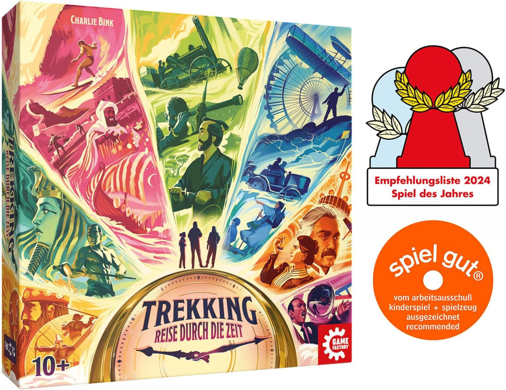 Game Factory 646098 Wandern, Zeitreise, Brettspiel für 1–4 Spieler, ab 10 Jahren, Familienspiel