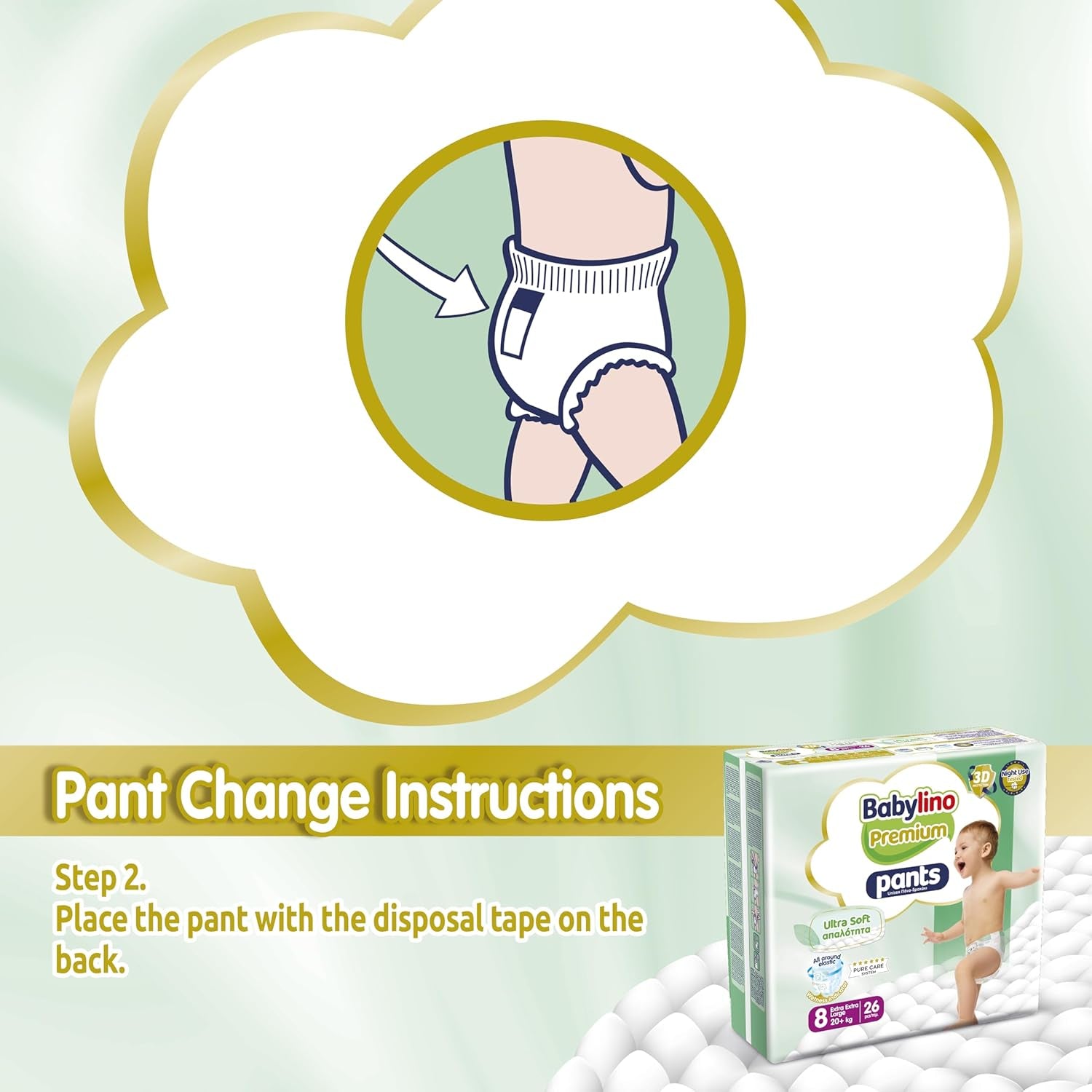 Premium-Hose Größe 8 mit Ultra-Soft-Filter, XXL (20+ kg), 104 Stück