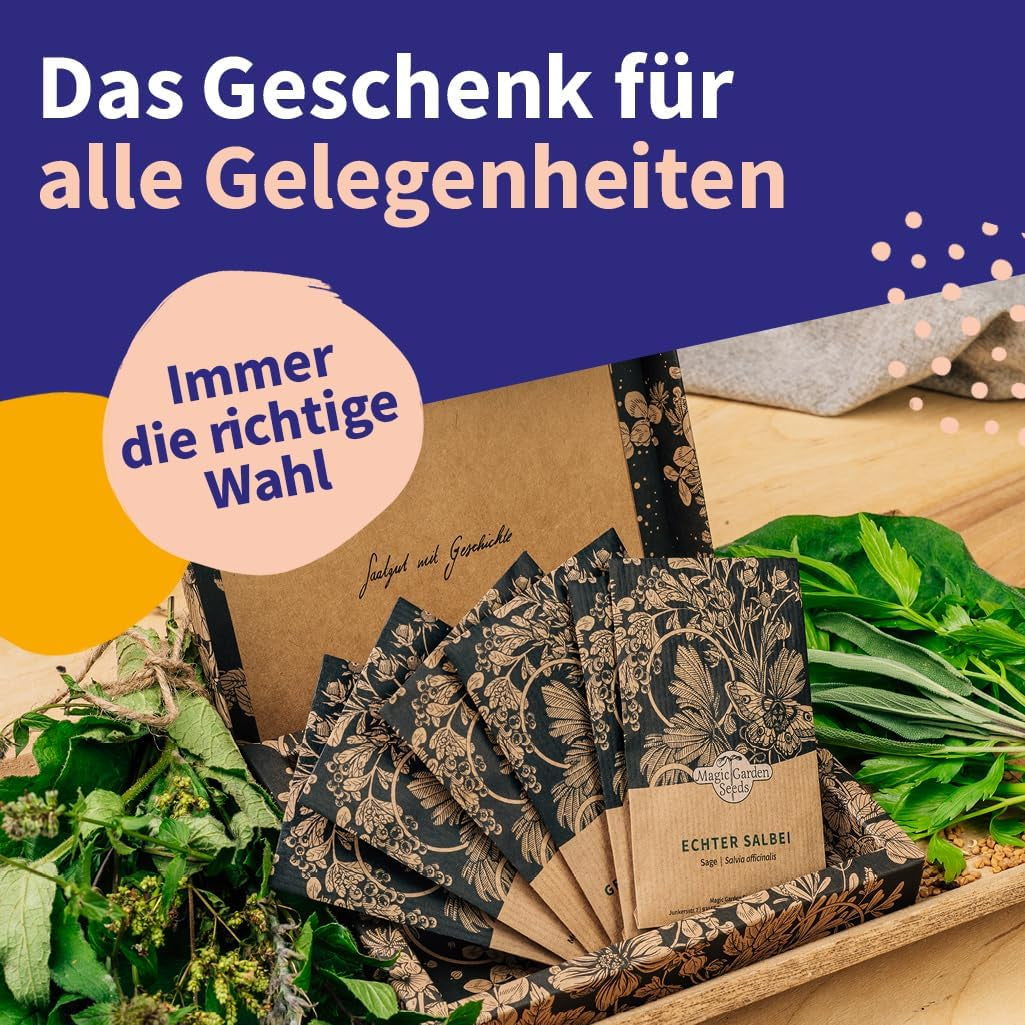Magic Garden Seeds – Mitteleuropäisches Heilpflanzensamen-Set – 12 traditionelle Sorten beliebter Heilpflanzen – Erbstücksorten – Gartenzubehör – Pflanzensamen – Geschenk für Gartenliebhaber