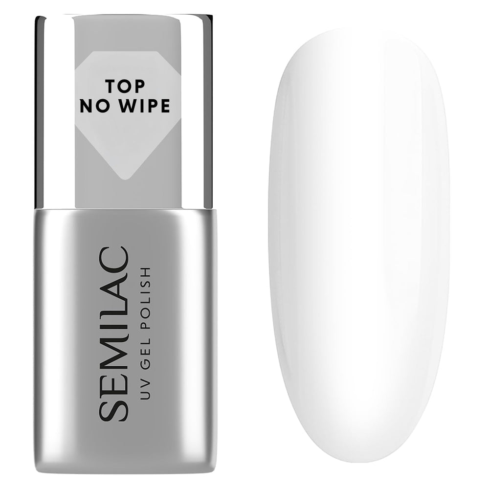 Semilac Top Coat Nagellack 7 ml, innovativ, UV/LED, Hybrid-Nagellack, glänzendes Finish, schützt, transparent