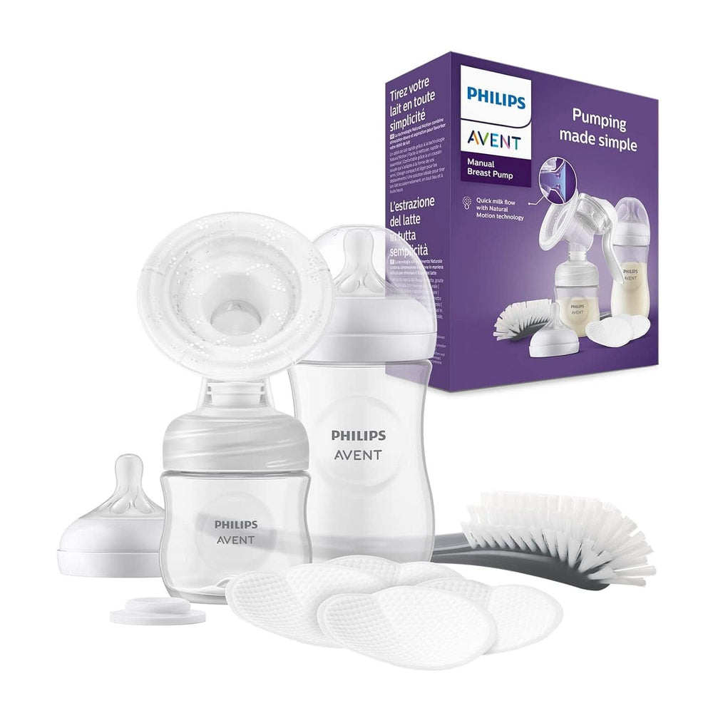 Philips Avent Handmilchpumpe – Einfaches Abpumpen, Mit Natural-Motion Technologie, Bpa-Frei (Modell SCF430/01) Transparentes Zubehör Essen und Stillen Bebe Naty Shop Starter Set