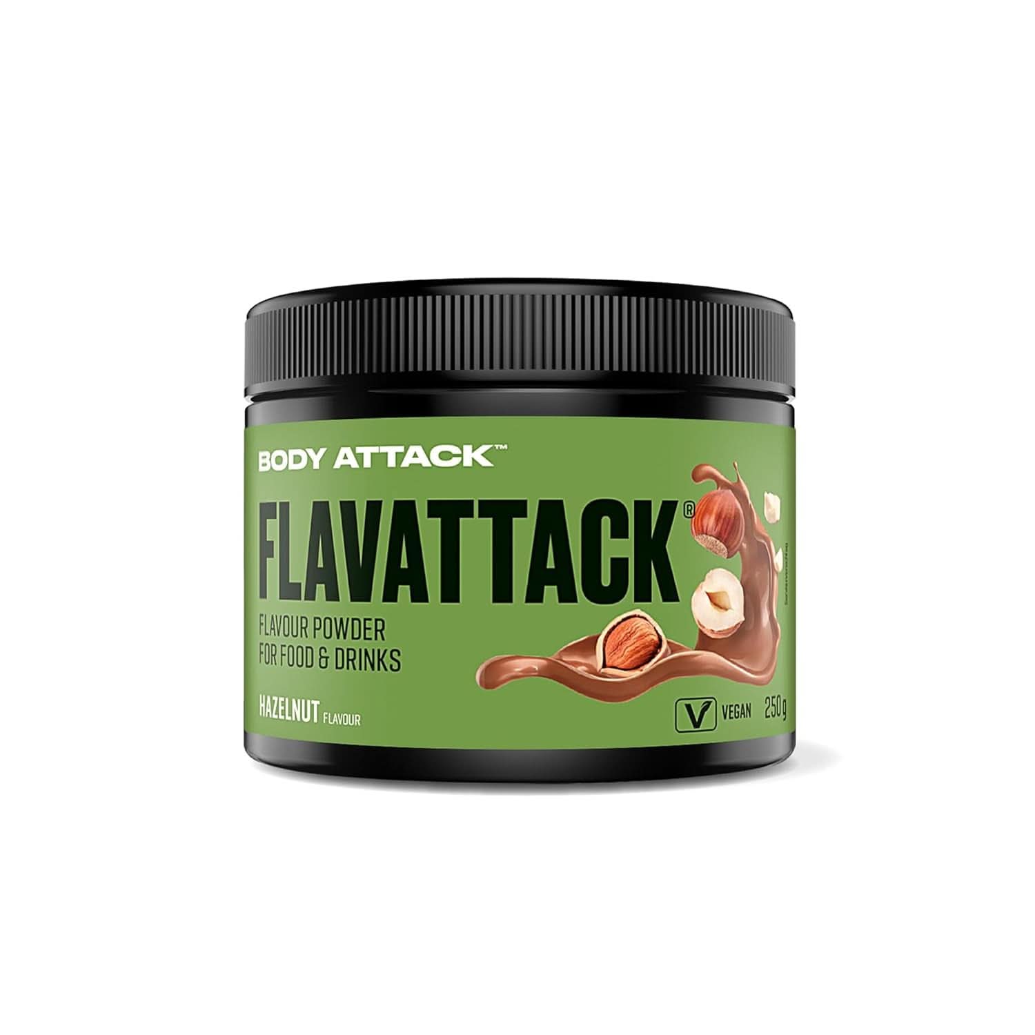Body Attack Flavattack®, Double Choc Brownie, 250G / 83 Portionen Flavours Naty Shop 250 Gramm Schokolade mit Haselnüssen