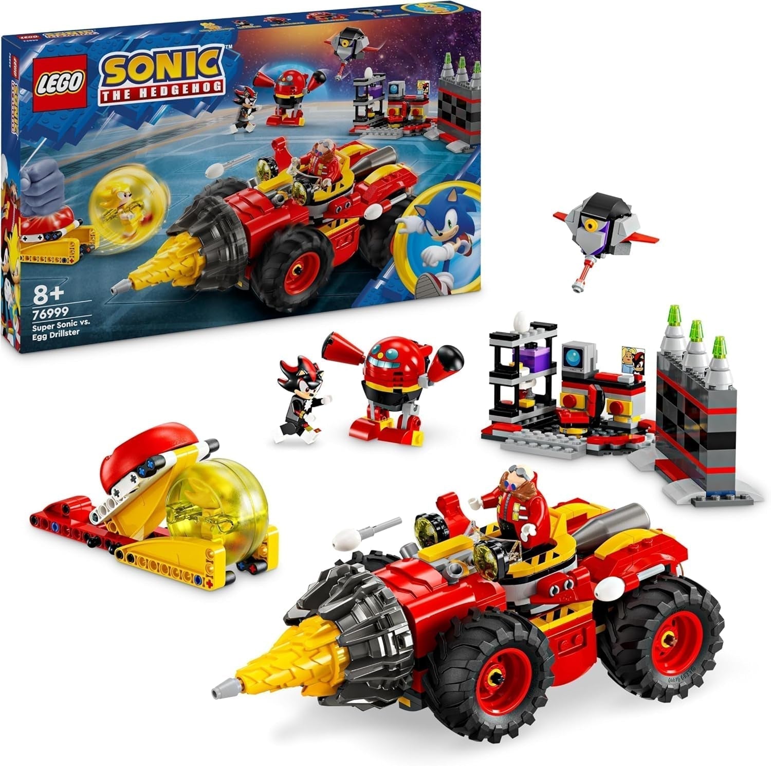 LEGO Sonic the Hedgehog Super Sonic Vs. Egg Drillster Abenteuer-Videospiel-Set, Geschenk für Kinder, Shadow und Dr. Eggman, Set für Jungen und Mädchen ab 8 Jahren, 76999 Bausets. Besuchen Sie den LEGO-Store. Standardtitel