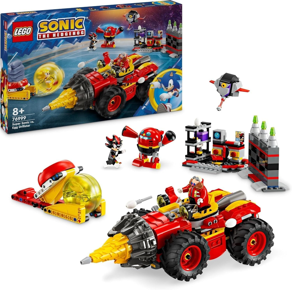LEGO Sonic the Hedgehog Super Sonic Vs. Egg Drillster Abenteuer-Videospiel-Set, Geschenk für Kinder, Shadow und Dr. Eggman, Set für Jungen und Mädchen ab 8 Jahren, 76999 Bausets. Besuchen Sie den LEGO-Store. Standardtitel