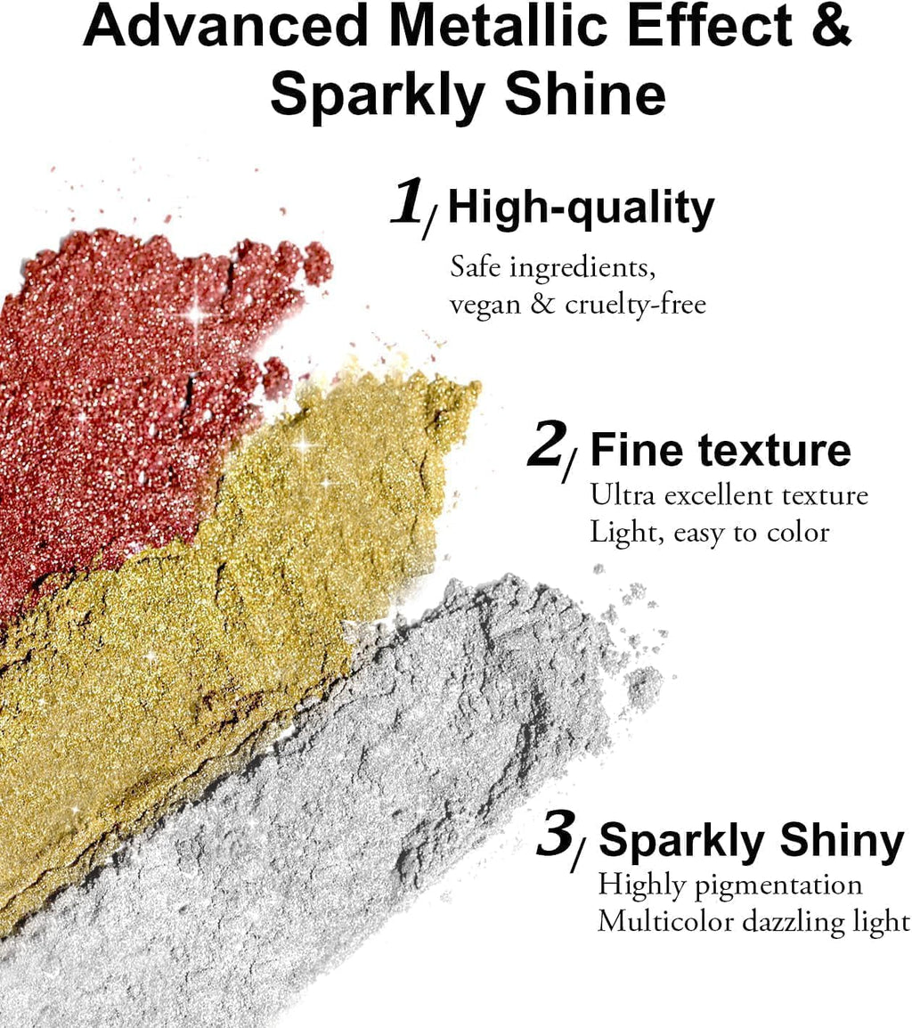 BISHENGYF Rose Gold Chrome Nail PowderNeue Upgrade Grosse Kapazität Chrom PulverSuper-Spiegeleffekt Metall Mirror Chrome Powder –Neon Glassy Pearl Effect Glitter Nagelkunst Pulver Für DIY Salon