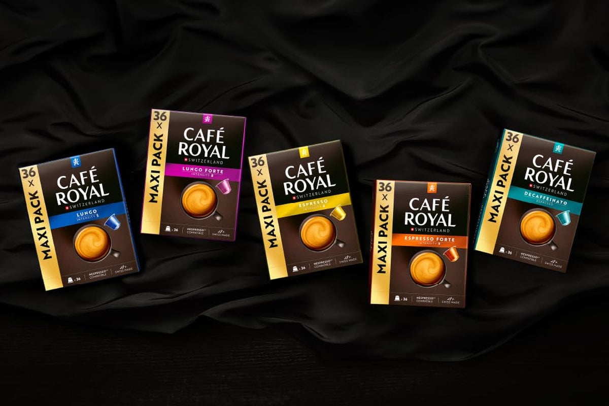 Café Royal Ristretto – Nespresso®-kompatible Kaffeekapseln, 100 % Arabica, intensiv, dunkle Röstung, Intensität 11/12, Rainforest Alliance, 36 Kapseln