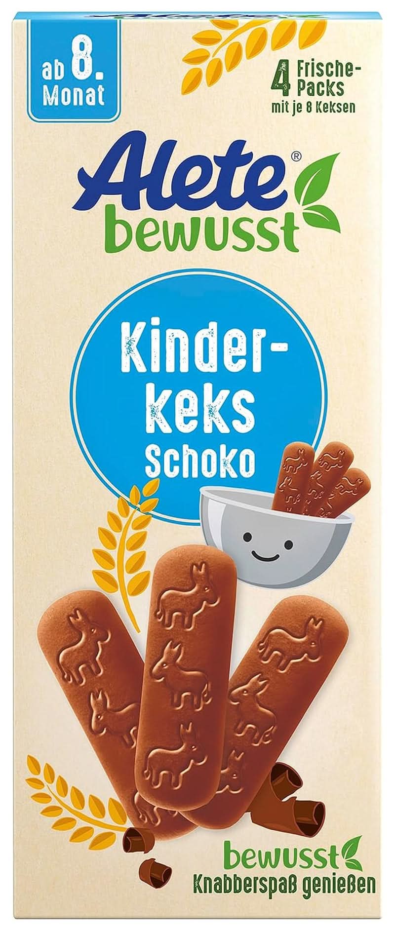 Alete bewusst Schokolade mit Keksen für Kinder, ab dem 8. Monat, Mutter und Kind Naty Shop Einzel-Pack 1 X 180 G