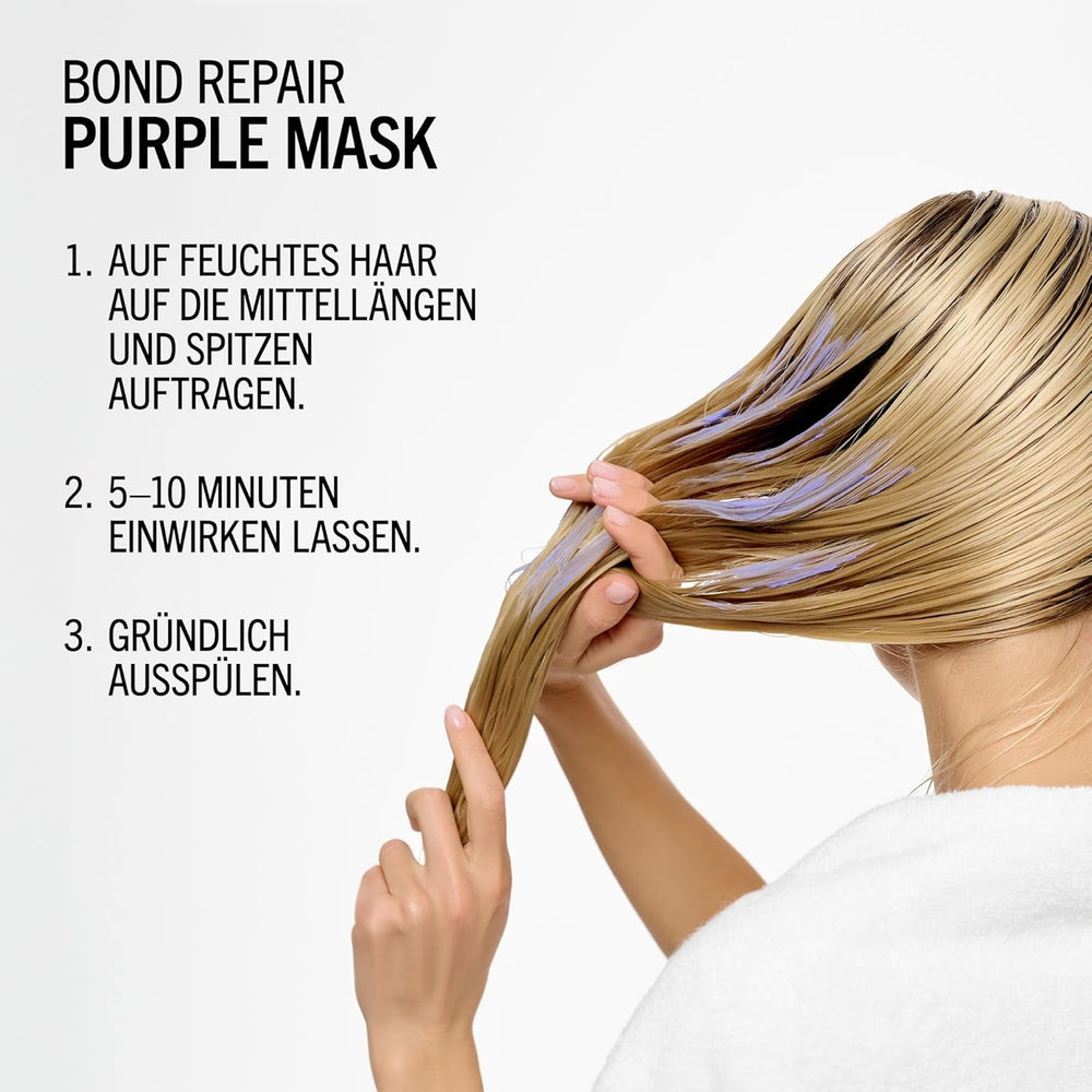 Schwarzkopf Professional BLONDME Bond Repair Purple Mask Mască pentru păr rece Neutralizează tonurile galbene pentru părul vopsit, albit și deschis Condiționare profundă și întărire 200 ml Masca de par Naty Shop