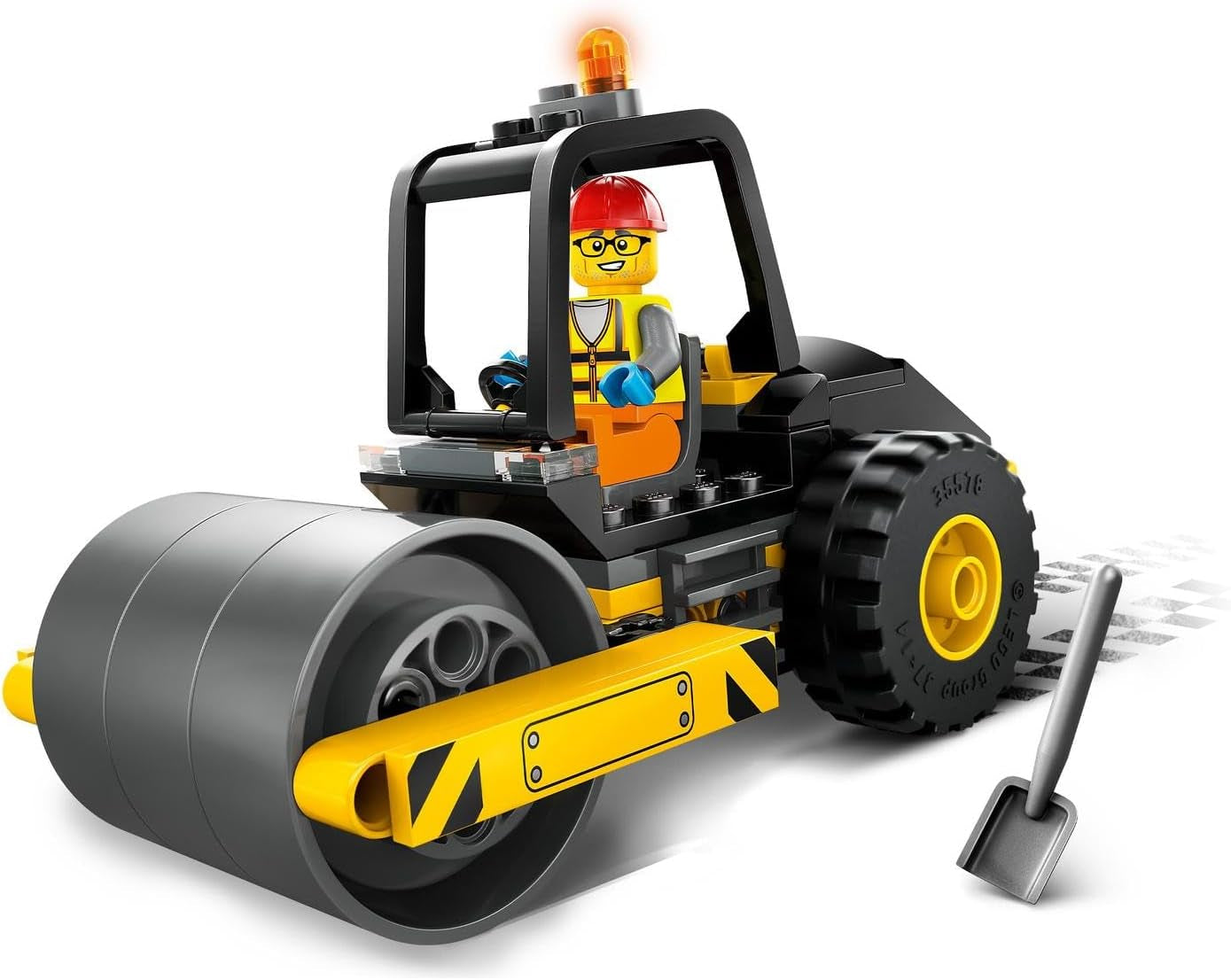 LEGO City Straßenwalze, Baufahrzeug für Kinder ab 5 Jahren, Dampfwalzenspielzeug mit Bauarbeiter-Minifigur, fantasievolles Spielerlebnis für Jungen und Mädchen, kleines lustiges Geschenk, 60401, Bausets. Besuchen Sie den LEGO-Store