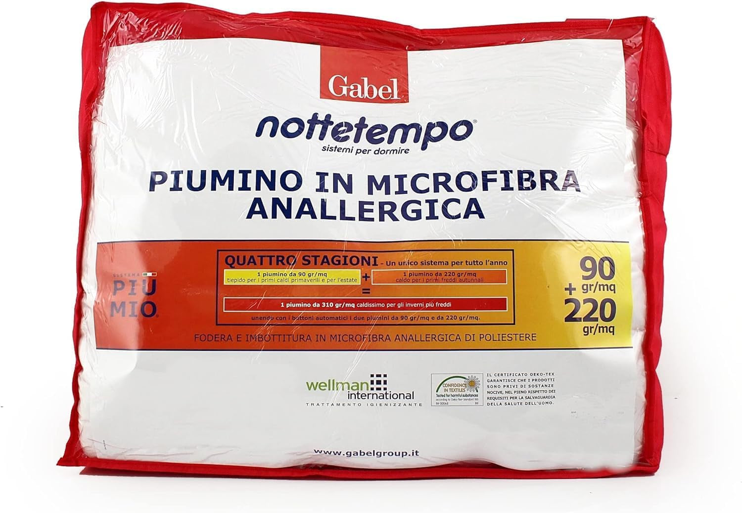 Doppelbett Gabel Vier Jahreszeiten Bettdecken und Steppdecken Naty Shop 205X200X2,3 cm