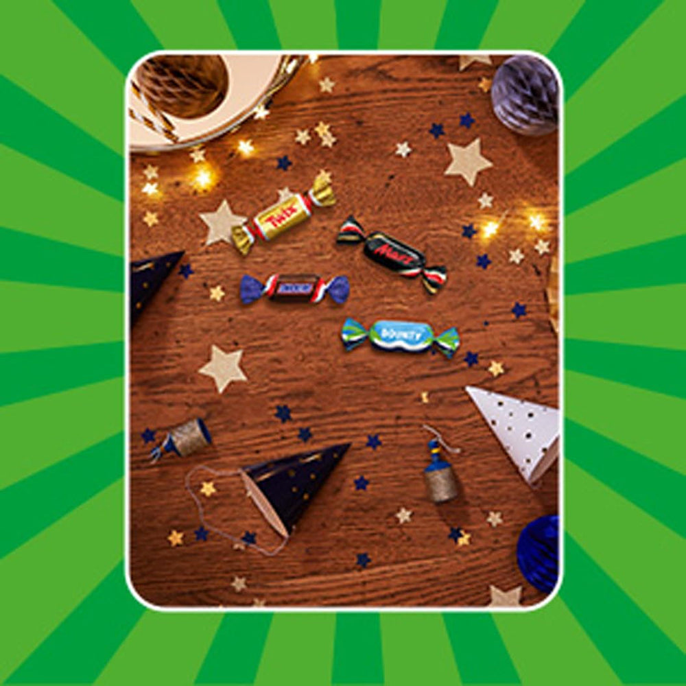 Mischung aus Miniaturen, Mars, Snickers, Bounty & Twix, klassische Riegel im Miniformat, 296 Riegel, 3 kg Schokoladenbonbons Naty Shop