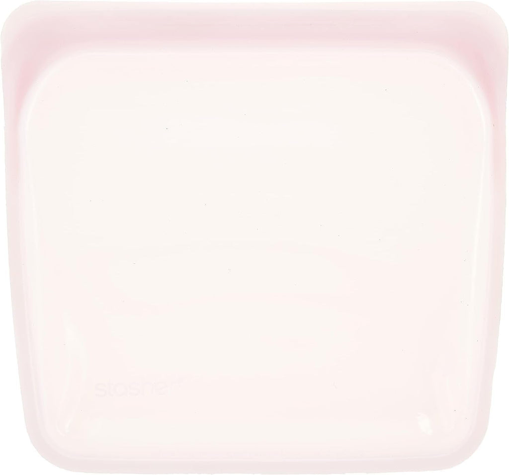 Pungă Stasher Pungă din silicon premium reutilizabilă pentru alimente, pungă sandwich, transparentă, durabilă, sigură pentru cuptor, mașină de spălat vase și congelator, ecologică, pungă pentru prânz, fără scurgeri, 828ml Cutii depozitare alimente Naty Shop Rose Quartz