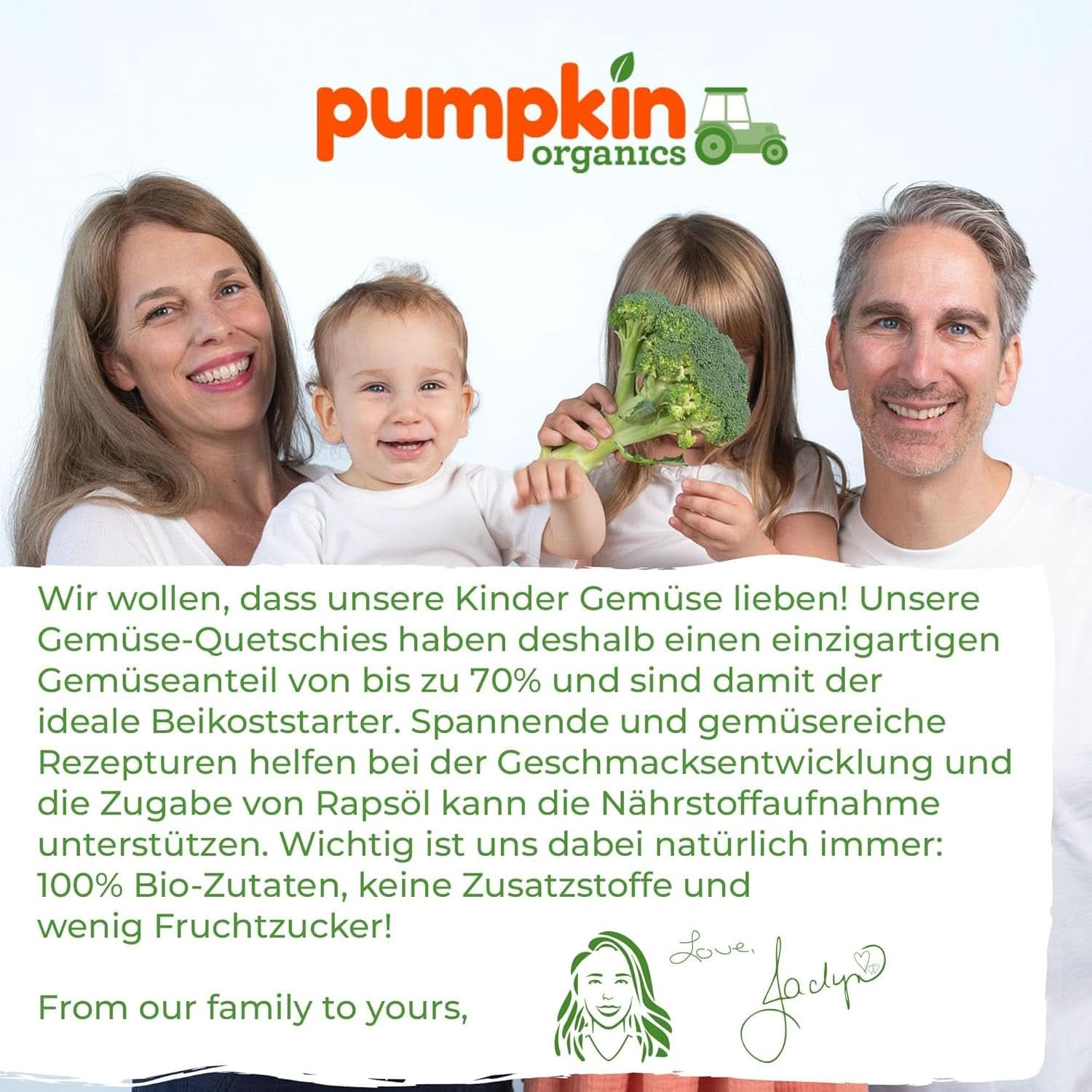 Pumpkin Organics 24Pack, Bio-Gemüsepüree, ohne Zuckerzusatz, für Babys ab 6 Monaten, 24 x 100 Gramm Mutter und Kind Naty Shop