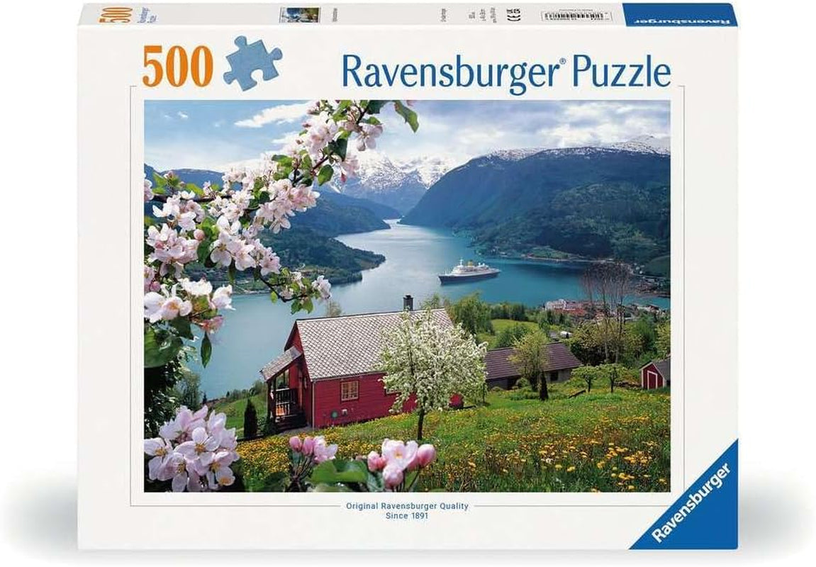Ravensburger Puzzle 12000208 - Scandinavian Idyll - puzzle jigsaw de 500 de piese pentru adulți și copii de peste 10 ani, puzzle peisaj cu motive norvegiene Puzzle Naty Shop Design nou