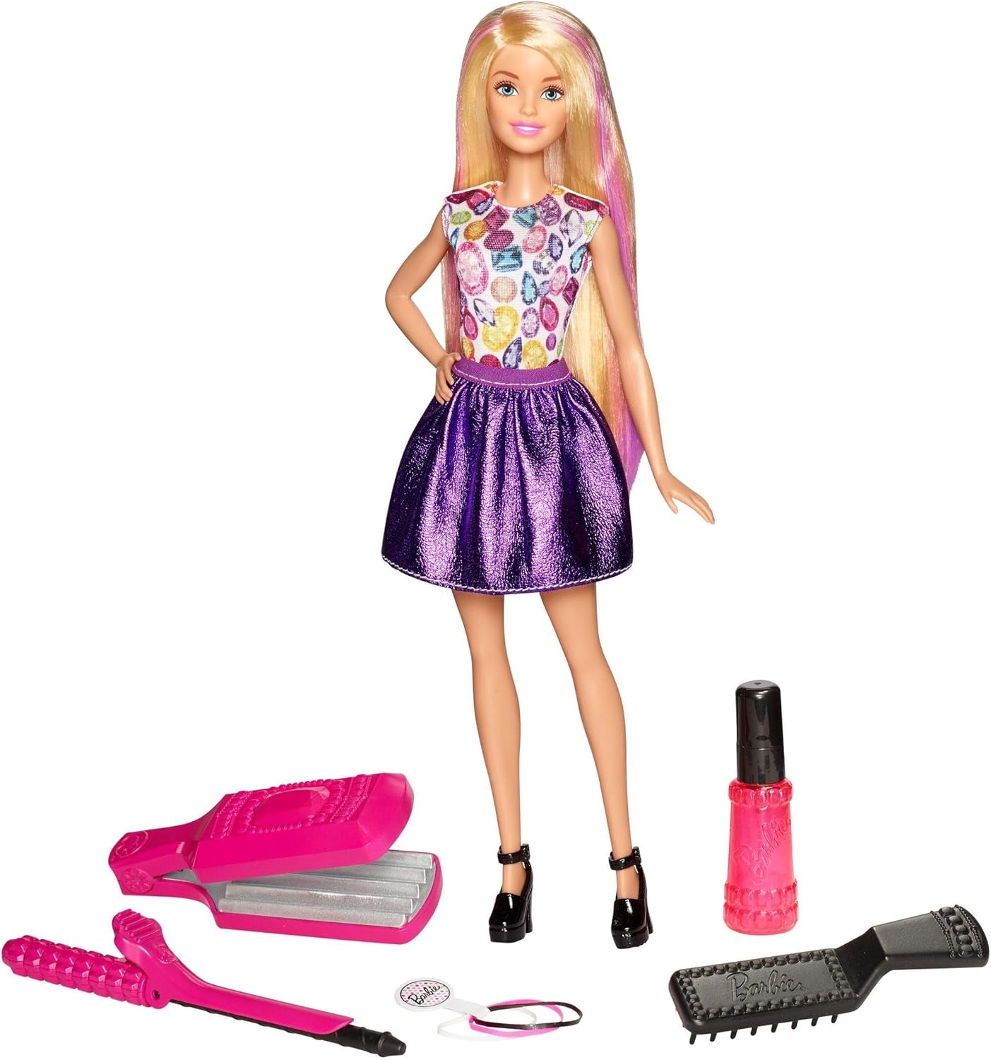 Mattel Barbie DWK49 Wellen und Lockenspaß Spielset, Mehrfarbig