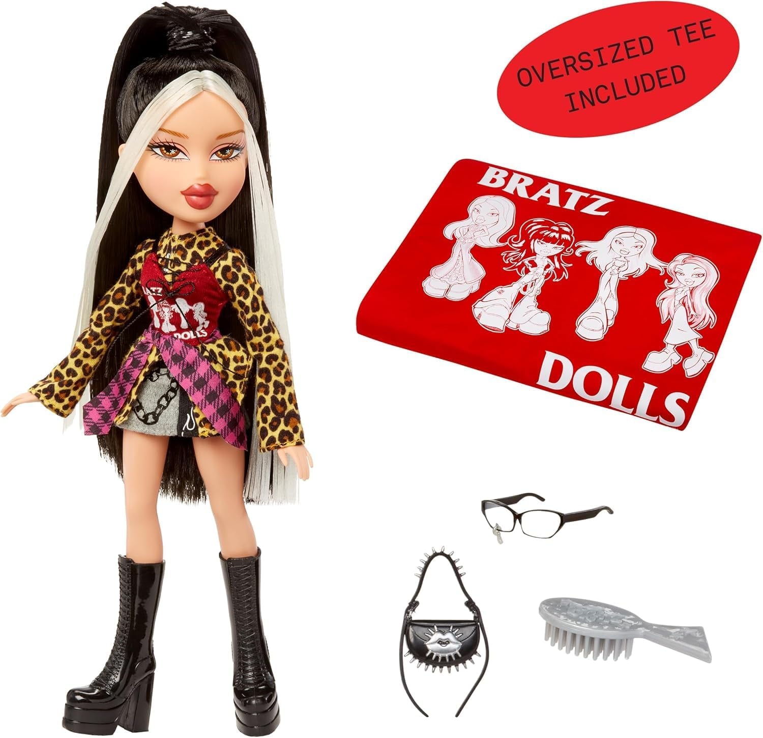 Bratz Stylin' Jade - Păpușă la modă cu tricou pentru a te stiliza, include accesorii, jucărie drăguță pentru fete