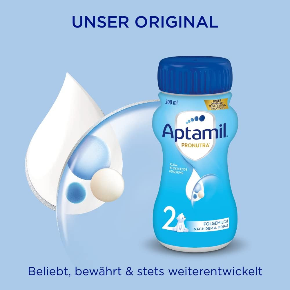 Aptamil Pronutra 2, Folgemilch nach 6 Monaten, trinkfertige Babymilch (4 x 200 ml)