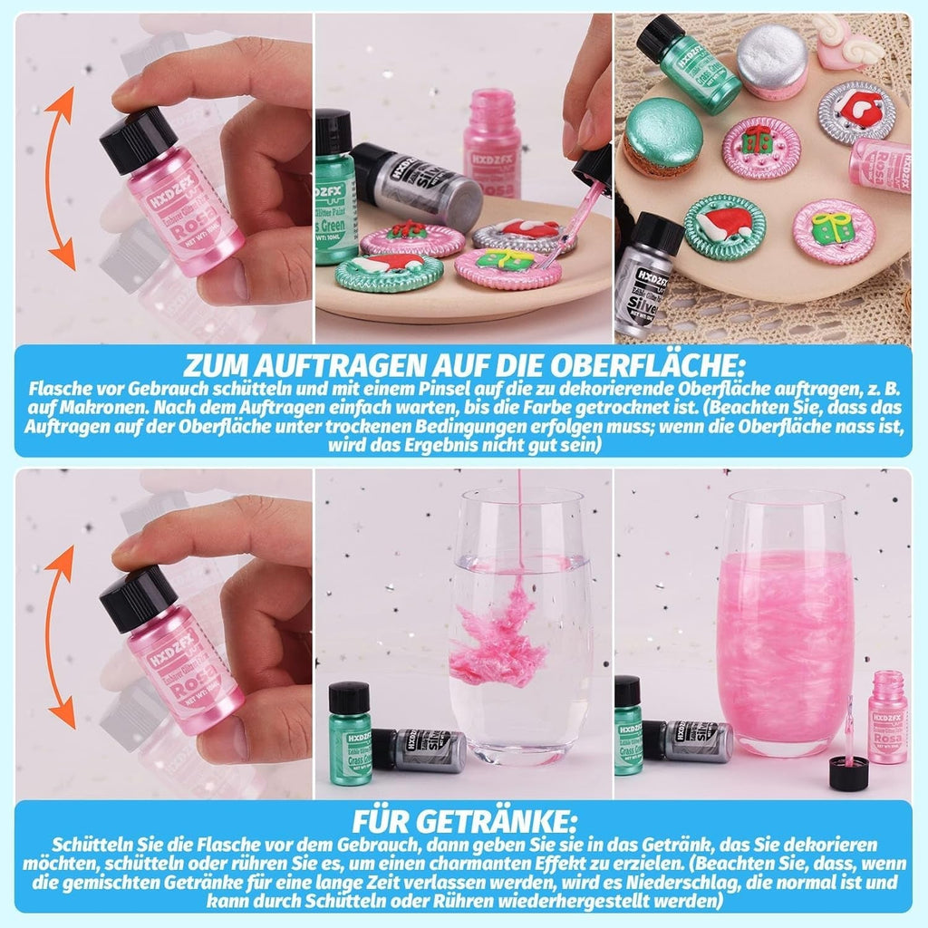 Glitter lichid comestibil - 2 × 12 grame Glitter Naty Shop