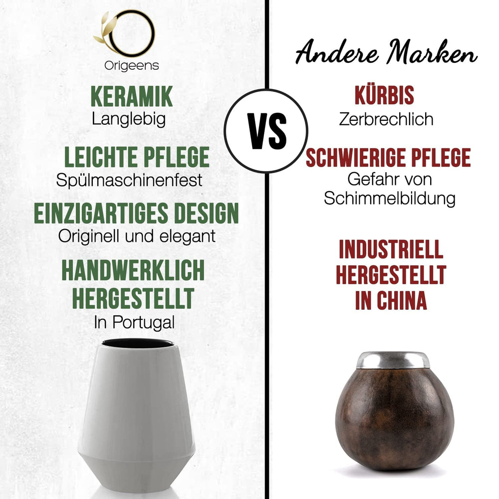 SET DE CEAI MATE ORIGEENS Cu cană pentru mate din Portugalia, bombilla și ceai Yerba Mate BIO - Set cadou original