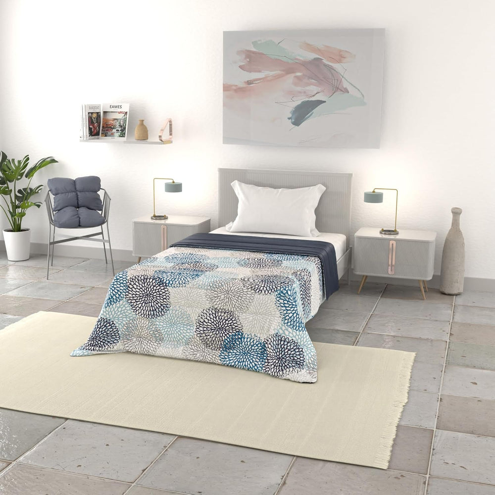 Einfache Sommerdecke, Mikrofaser, Jeansstreifen, 200 x 240 cm. Steppdecken und Steppdecken Naty Shop Soffioni Blu 200 x 240 cm