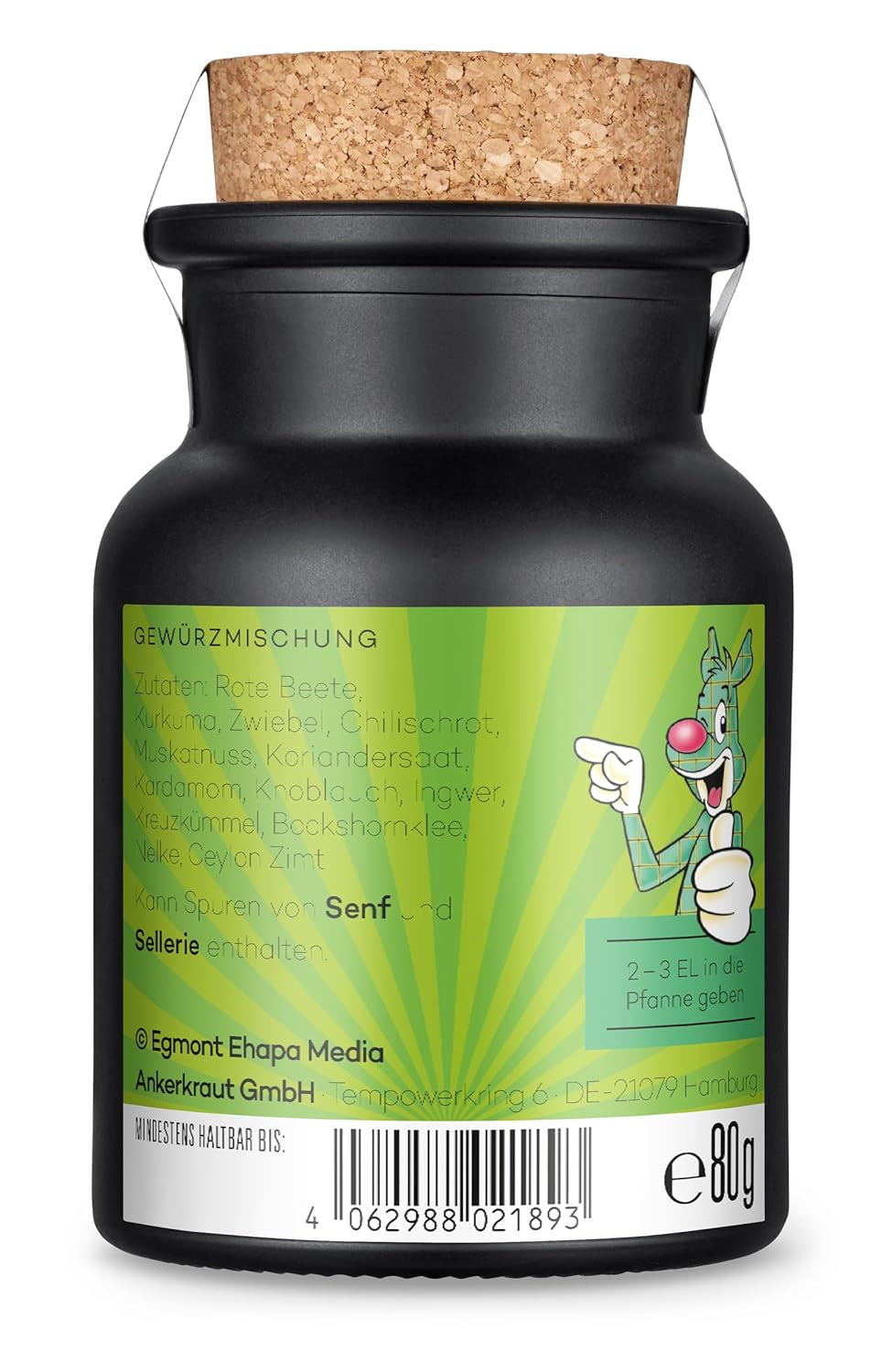 Ankerkraut x Yps Urzeitkrebszüchterfutter, Gewürzmischung für Reis, Gemüse und Snacks, mit Rote Beete, Kurkuma und Zwiebel, ohne Salz, 80 g im Korkenglas