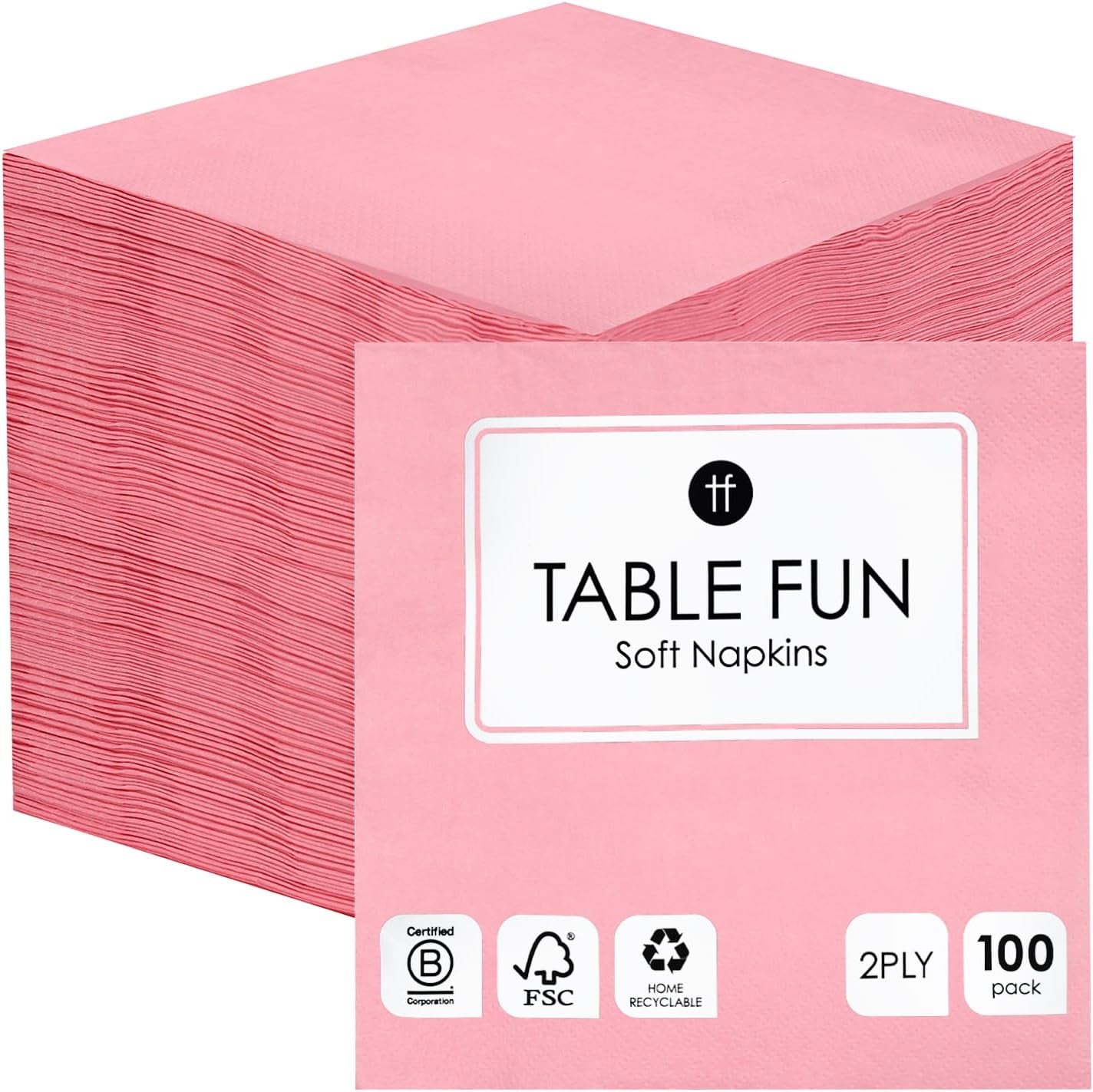 Table Kind 100 șervețele albe moi în pachet vrac, șervețele de înaltă calitate pentru petreceri, catering și uz zilnic, FSC, sustenabile și reciclabile, fabricate în UE | 2Ply | 33Cm