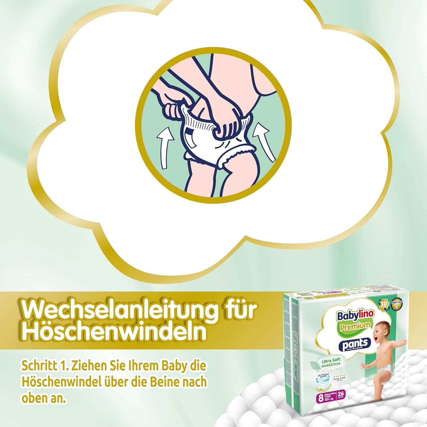 Premium-Hose Größe 8 mit Ultra-Soft-Filter, XXL (20+ kg), 26 Stück