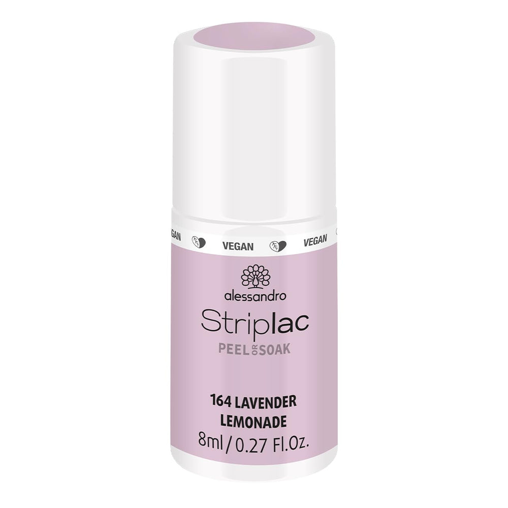 UV-Nagellack alessandro Striplac Lavender Lemonade – Zart und langanhaltend – Einfache Entfernung dank der Entfernungstechnologie – Vegan und tierversuchsfrei – 8 ml