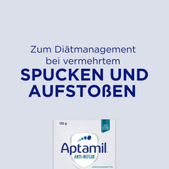 Aptamil Anti-Reflux – Komplette Formel von Geburt an, diätetische Behandlung, Erbrechen und Aufstoßen, Babynahrung, Milchpulver, 6 x 135 g