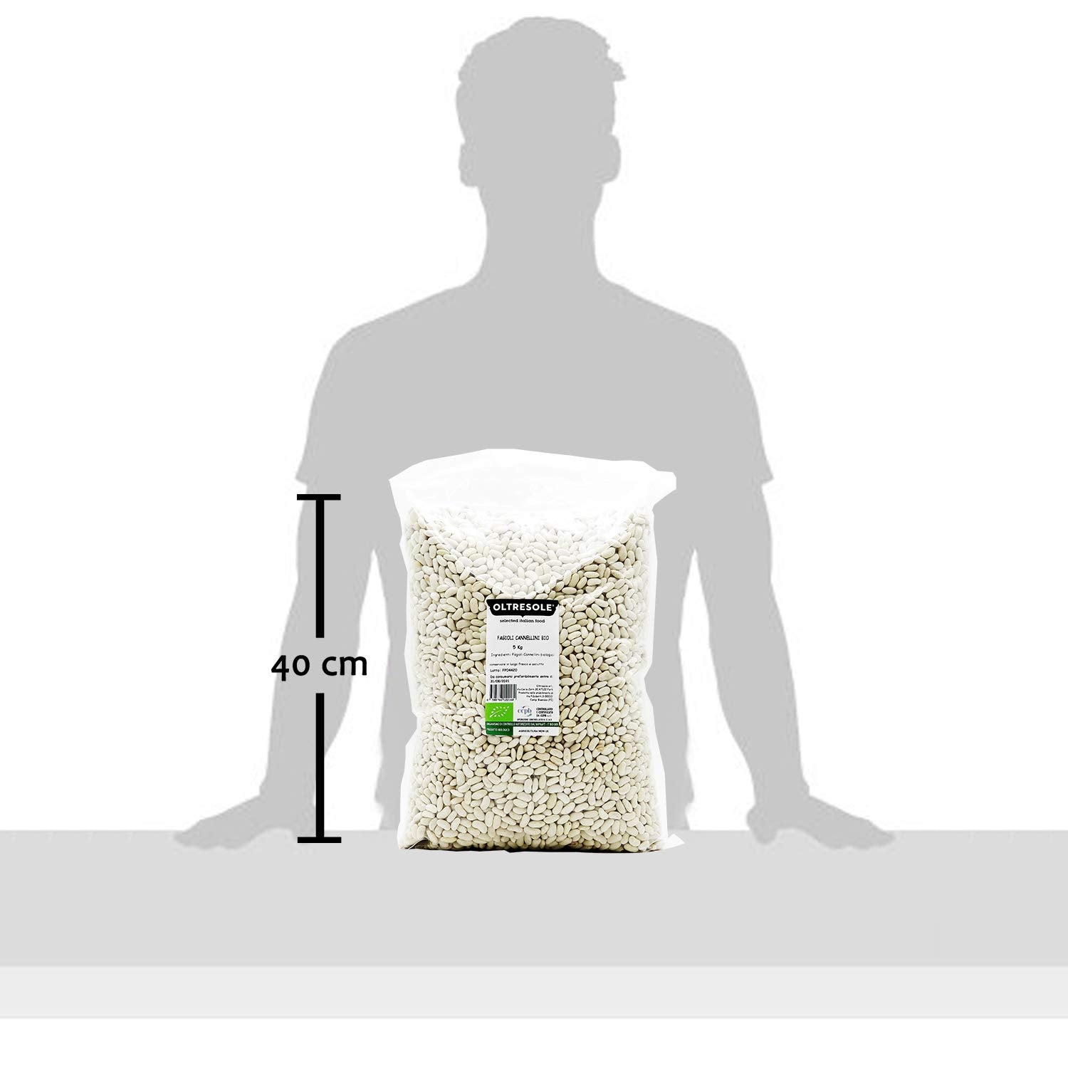 , Bio-Cannellini-Bohnen 5 kg, Bio-Hülsenfrüchte aus kontrolliertem Anbau, reich an Getreide Naty Shop