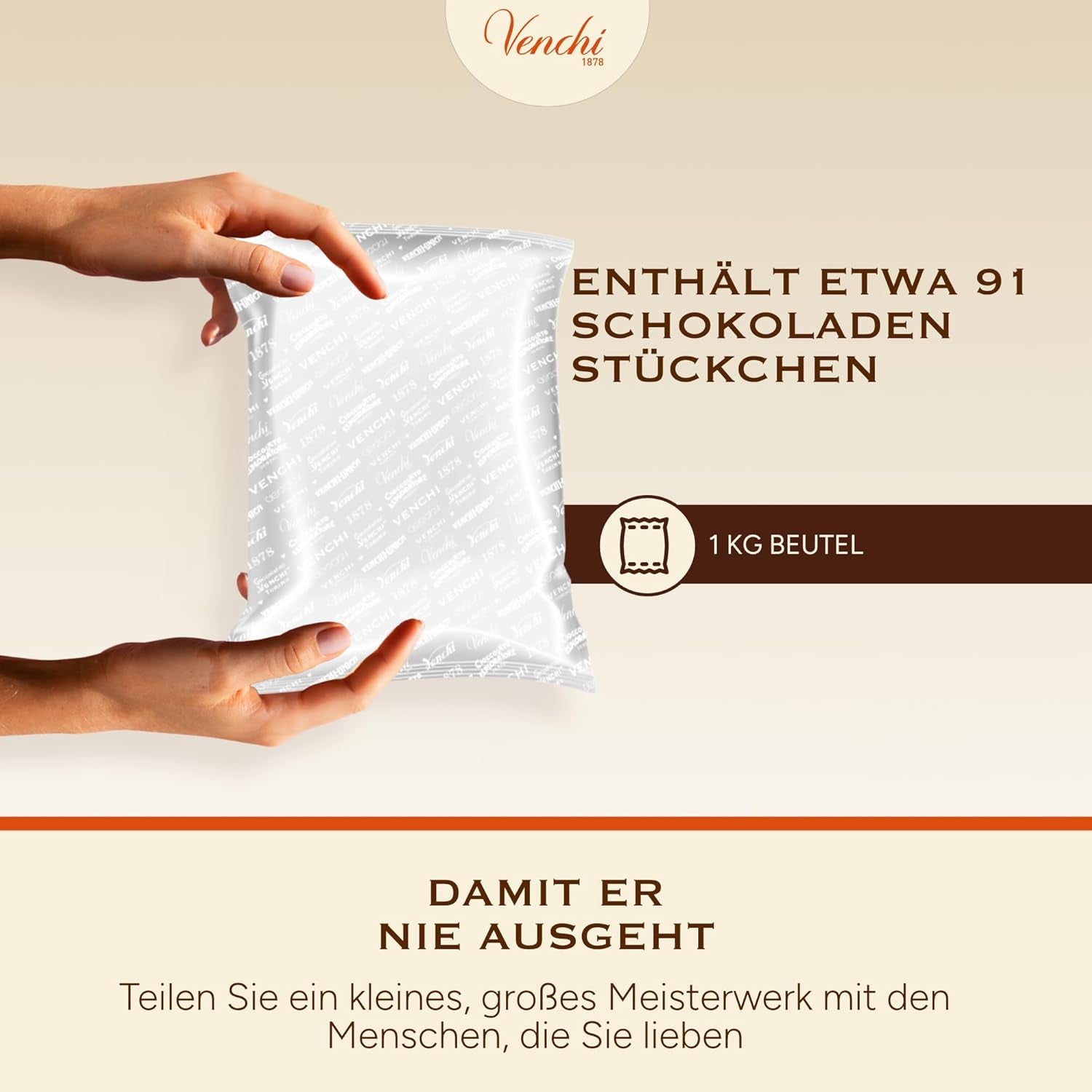 Venchi - Cremino Extra Black Chocolate - Dunkle Schokolade mit Mandelpaste und „Piemonteser Waldhaselnüssen g.g.A.“, 1 kg, glutenfrei, ohne Farbstoffe und ohne Konservierungsstoffe