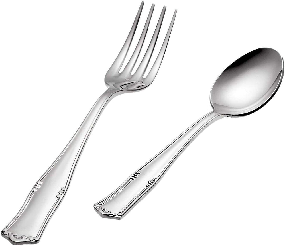 Set de tacâmuri Bavaria Moka, oțel inoxidabil, de culoare argintie, se poate spăla în mașina de spălat vase Bucatarie Naty Shop