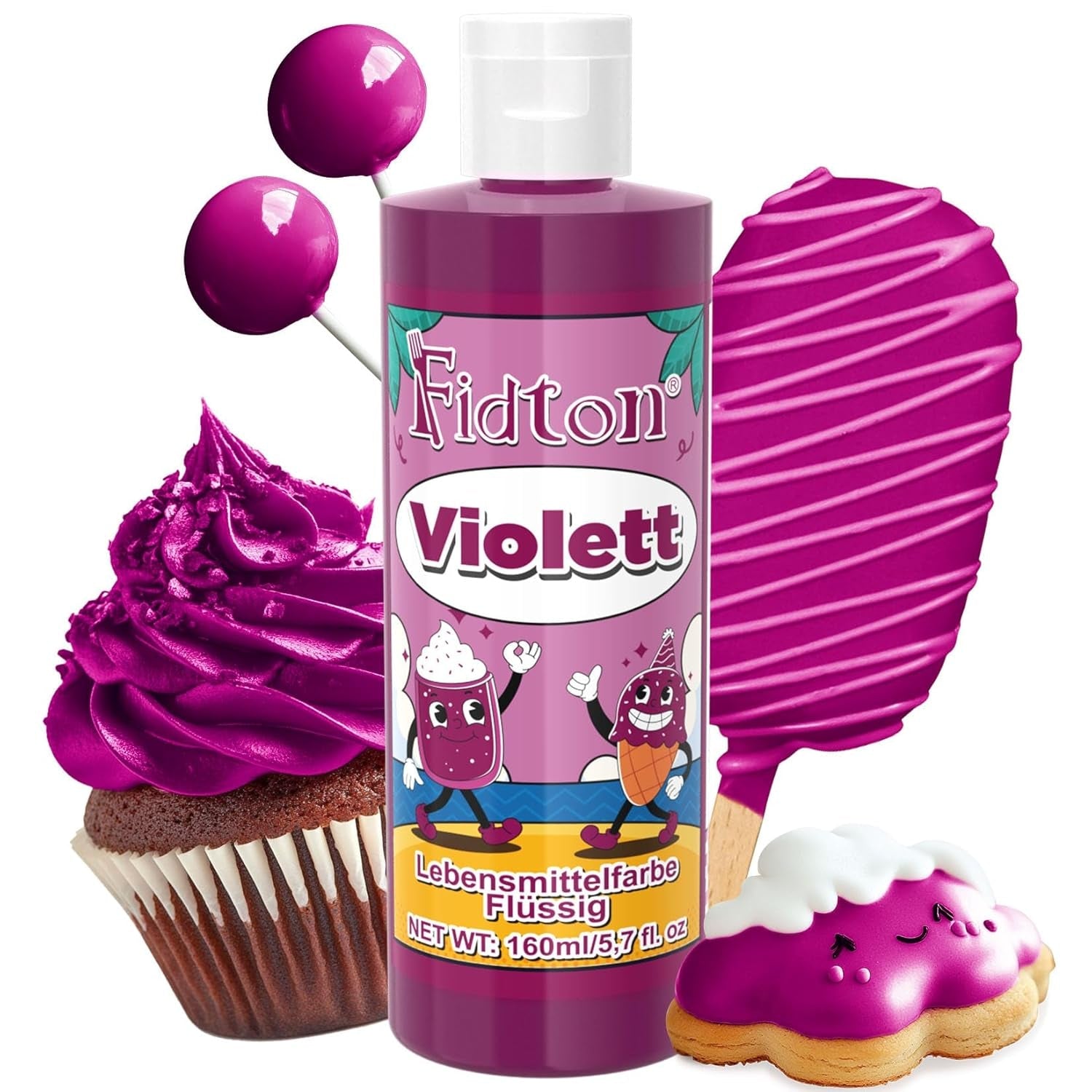 Colorant alimentar gel - Fidton 7 culori colorant alimentar foarte concentrat, decorațiuni comestibile pentru tort pentru fondant, colorant alimentar pentru colorarea ouălor, gogoșilor, macaroanelor - 10 ml