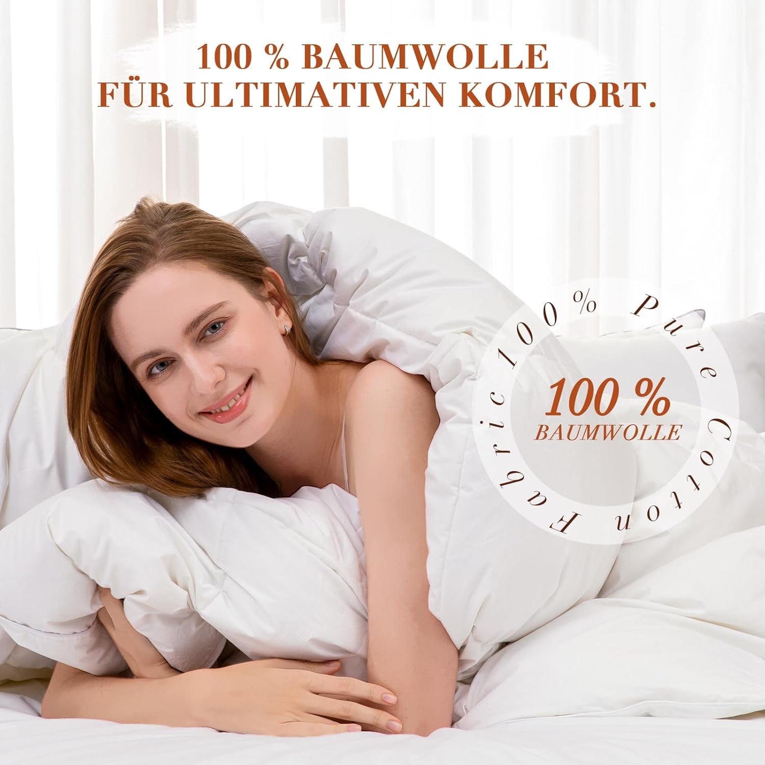 Daunendecke 135 x 200, Ganzjahresdecke aus 100 % Baumwolle, 4-Jahreszeiten-Bettdecke 135 x 200 mit Gänsedaunen und Federn, hohe, flauschige 3D-Umlenkbox, mittlere Wärme, Steppdecken und Steppdecken, Naty Shop