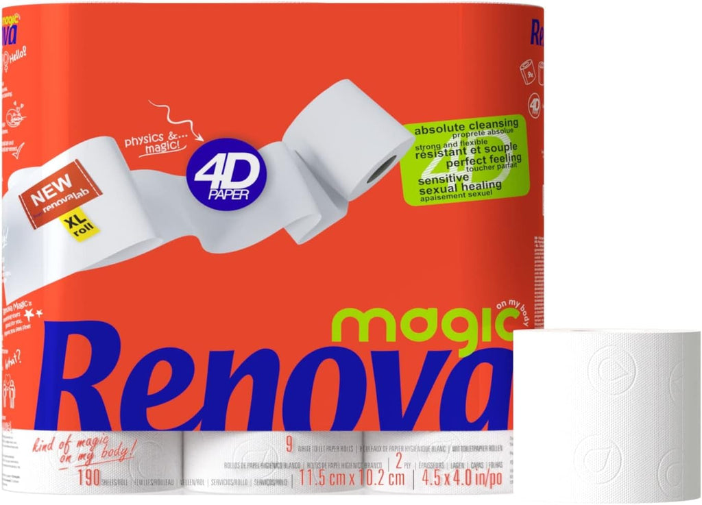 Hârtie igienică Renova, 7 pachete cu 9 role - 63 de role în total