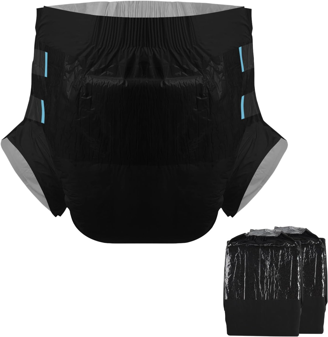 CutiePlusU Windeln für Erwachsene, trockene Oberfläche, maximale Saugfähigkeit über Nacht, Einweg-Inkontinenzwindel – Blau, Rosa, Weiß, 3er-Pack (Mittel 71–96 cm)