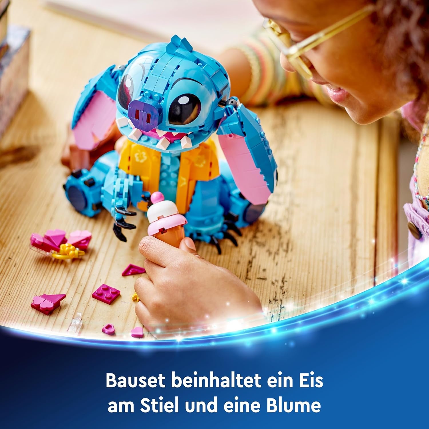LEGO | Disney Stitch Spielzeug – Figur zum Spielen und Sammeln mit einer Eistüte und einer dekorativen Blume – Geschenk für Mädchen, Jungen und Lilo & Stitch Filmfans ab 9 Jahren – 43249
