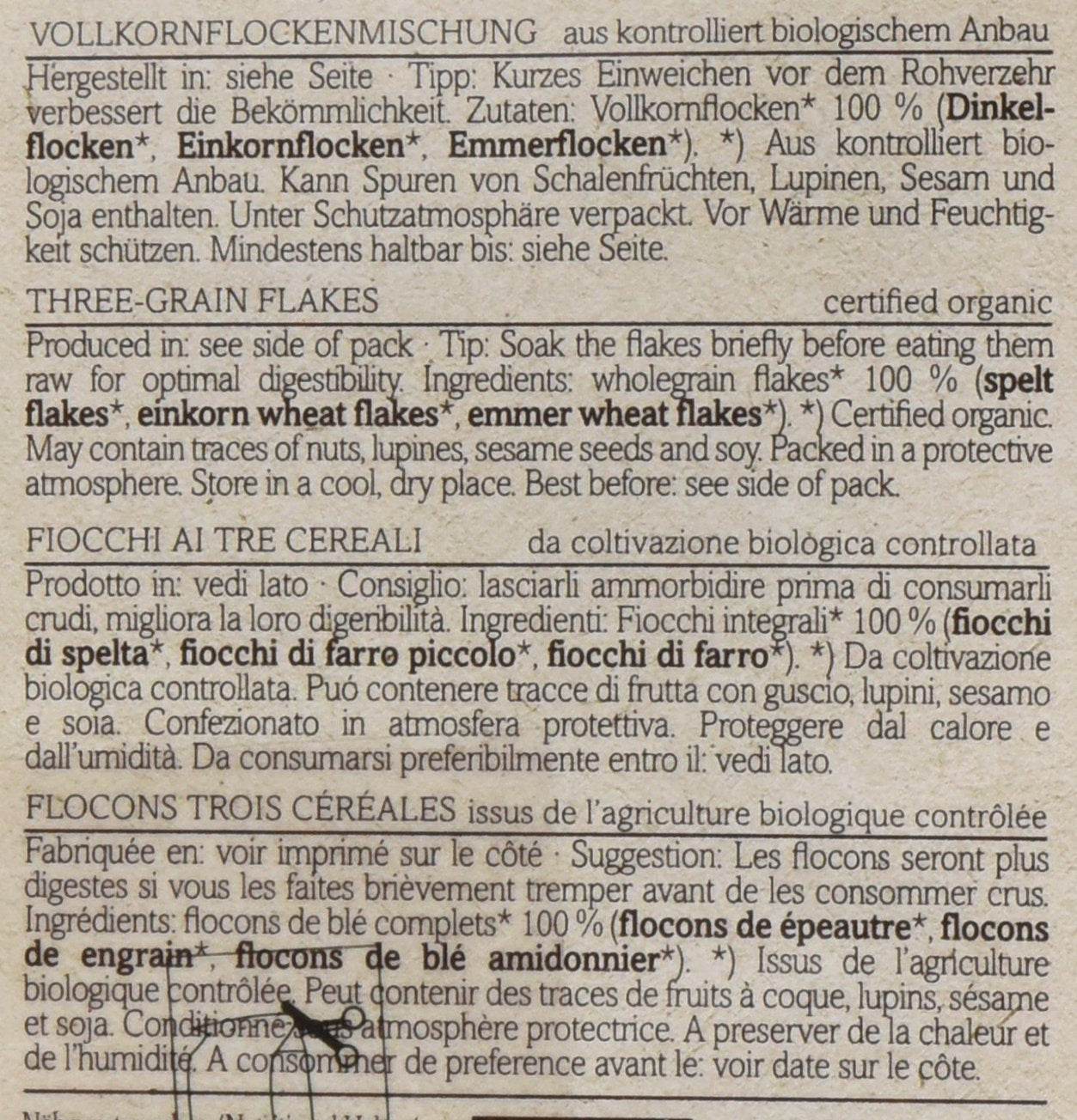 Verival Uralte Getreideflocken – Bio, 6er Pack (6 x 500g)