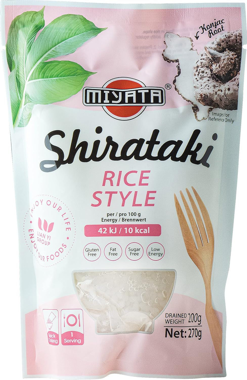 Miyata-Reis nach Shirataki-Art aus Konjakmehl, 1 Päckchen (1 x 270g)