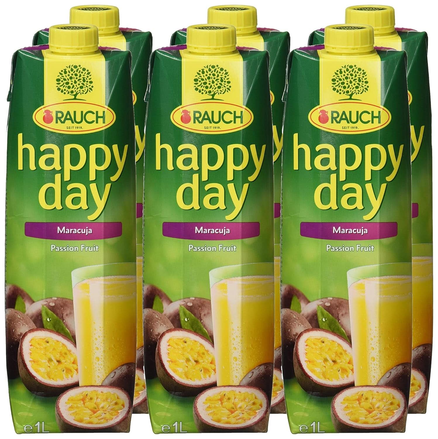 Rauch Happy Day Maracuja | Cu o mulțime de vitamina C | Magie exotică și aromă intensă | 6X 1 litru, Tetra Prisma Bauturi fara alcool Naty Shop