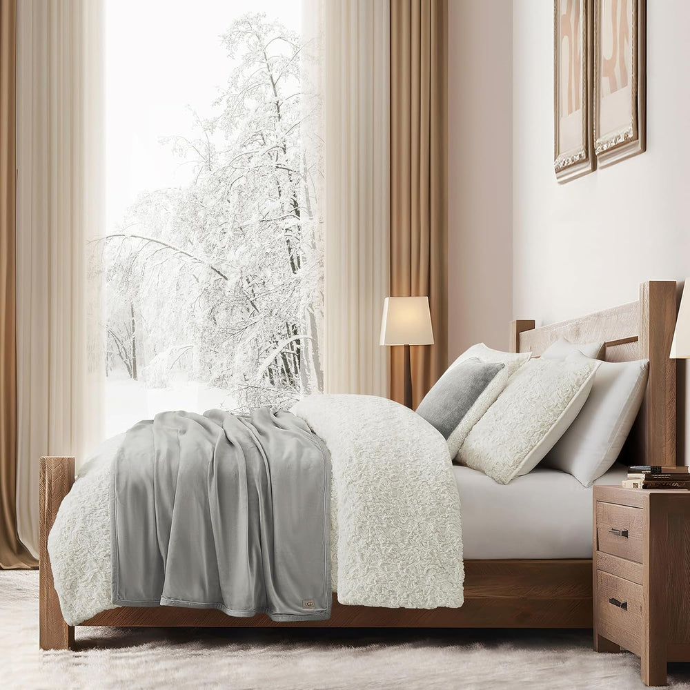 UGG 01465 Bliss Sherpa-Überwurfdecke, vollständig wendbar für Couch oder Bett, maschinenwaschbar, pflegeleicht, weicher Plüsch, übergroße Luxusdecken, 178 x 127 cm, Seal Naty Shop Bettdecken und Steppdecken