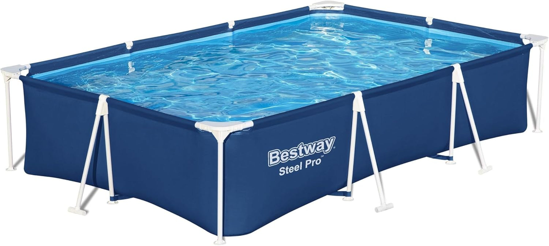Set piscină Bestway Steel Pro, dreptunghiulară, 3,00 m x 2,01 m x 66 cm, albastră