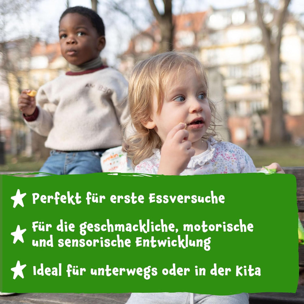 Pumpkin Organics Baby Mehrkorn-Karotten- und Mangoringe (8er-Pack) Baby-Snacks ohne Zusatzstoffe ab 12 Monaten – allergenfreie² und glutenfreie³ knusprige Baby-Snacks (8 x 20 g)